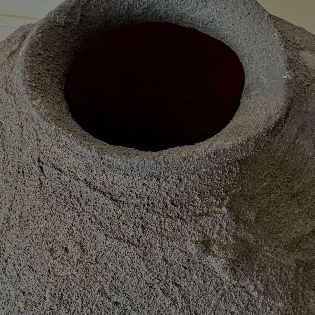 大壺　高さ37cm 陶器　時代物　黒　花器(検) 二階堂明弘　内田鋼一　濱名一憲