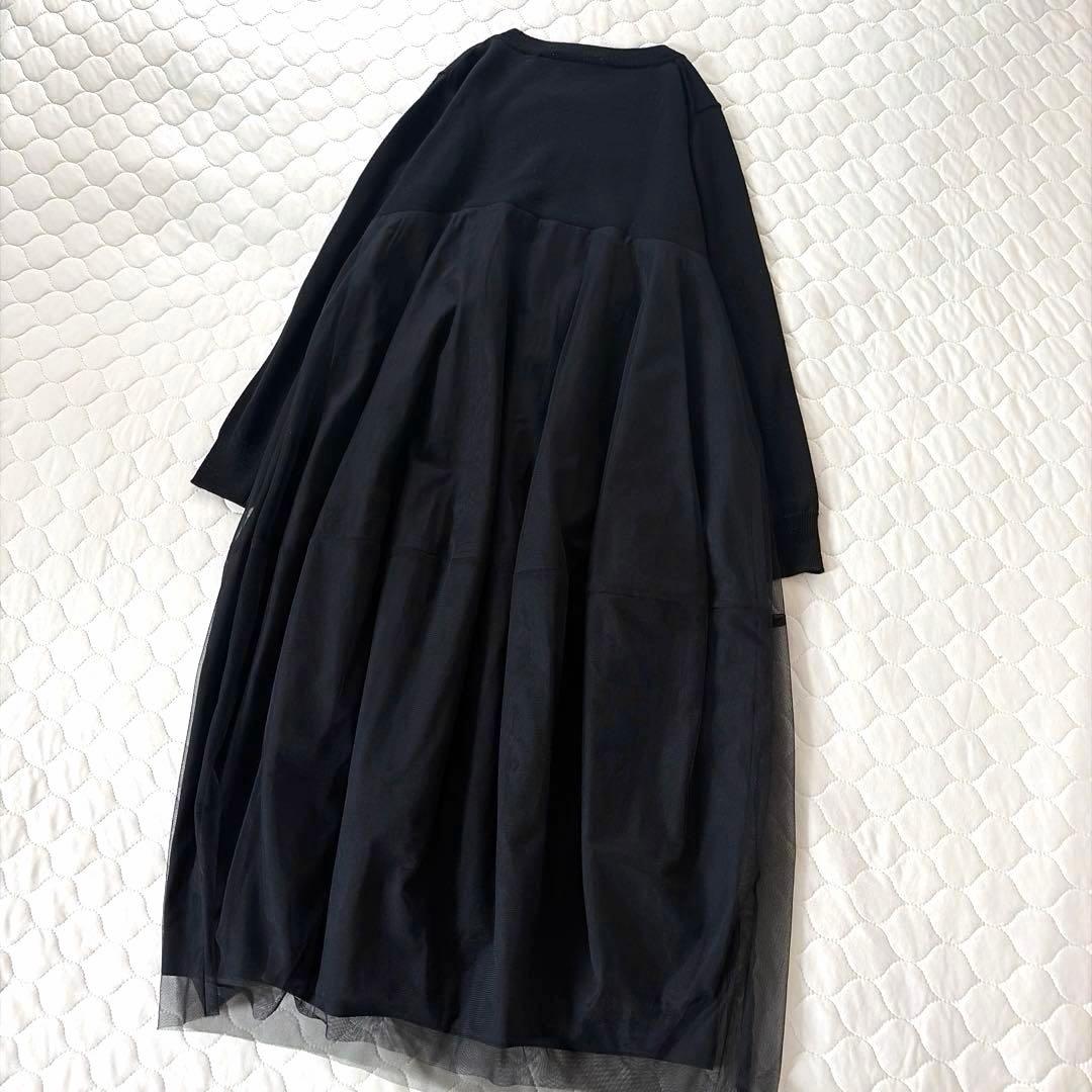 【美品】定価3.3万✴︎BEARDSLEY ニットチュールマルワンピース　ブラック