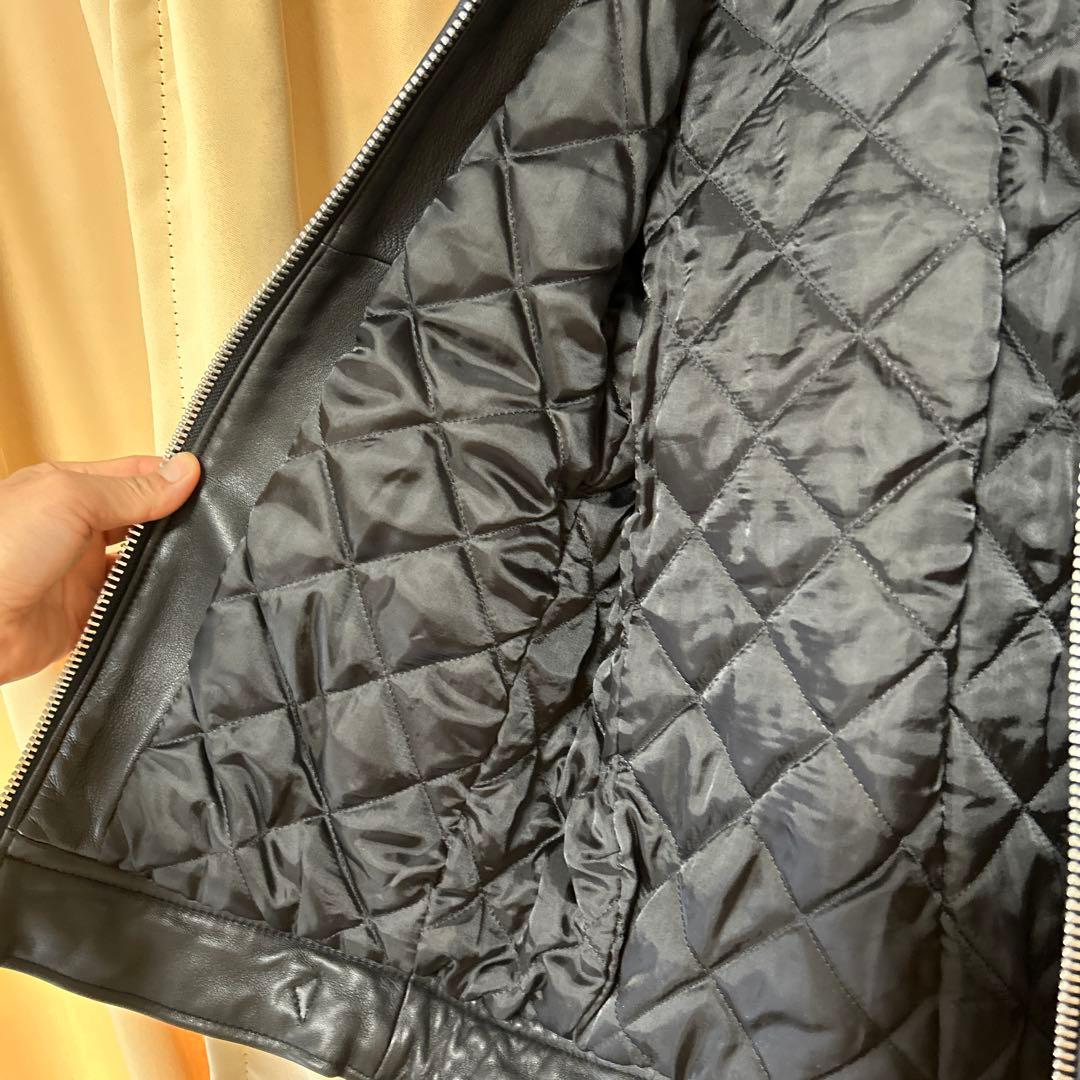 極美品 Mナノユニバース 羊革 ライダース ジャケット 黒