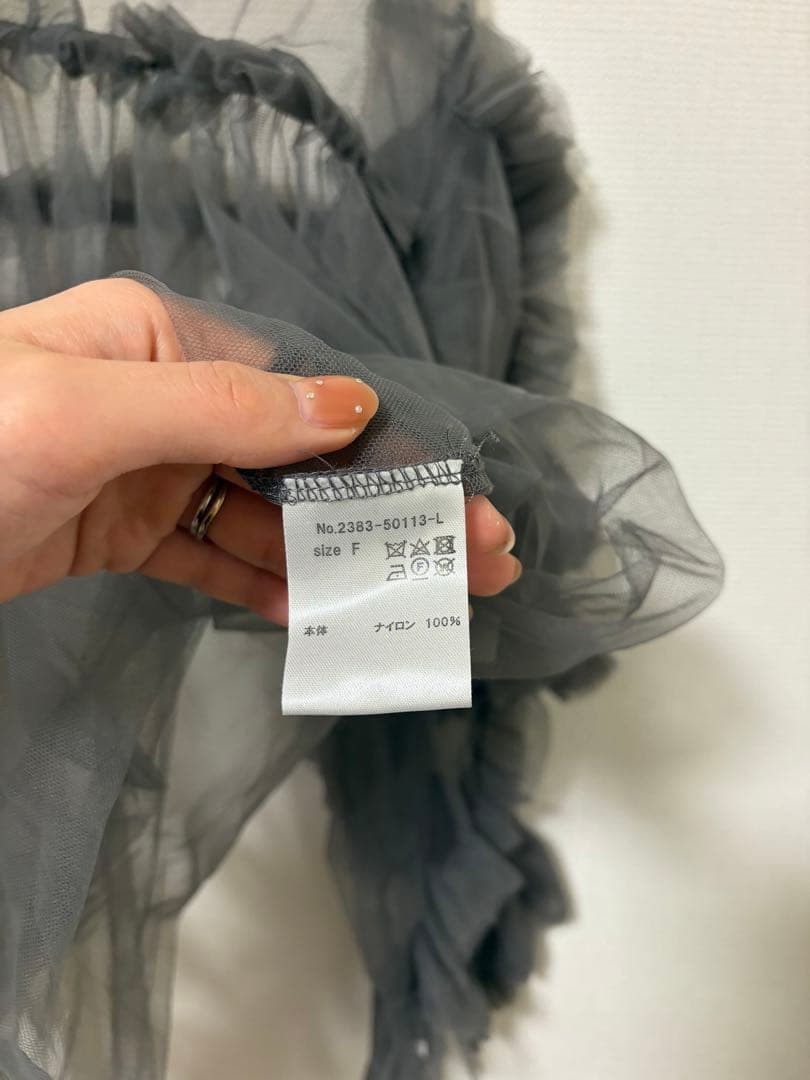 ANDRESD シースルー フリル トップス tulle tops