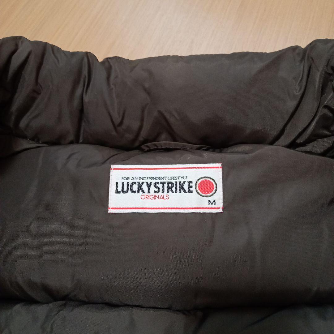 古着　ダウンベスト　LUCKY STRIKE　ラキスト ブラウン M