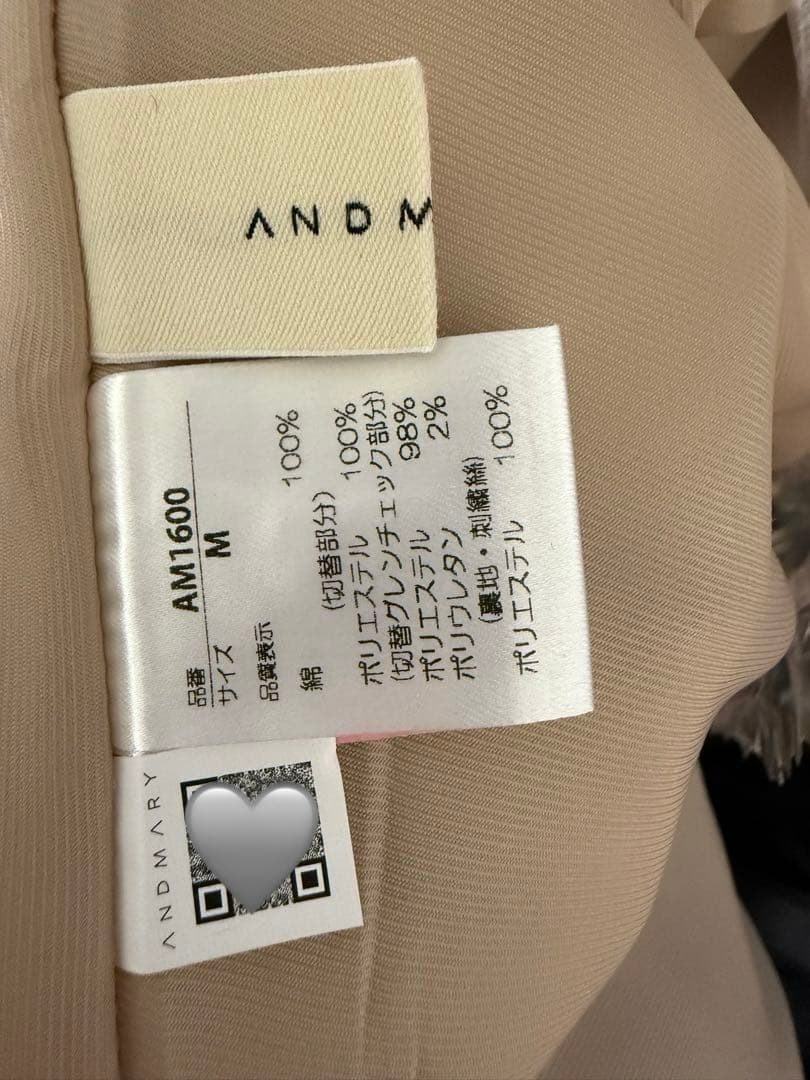 andmary juni check dress beige Mサイズ