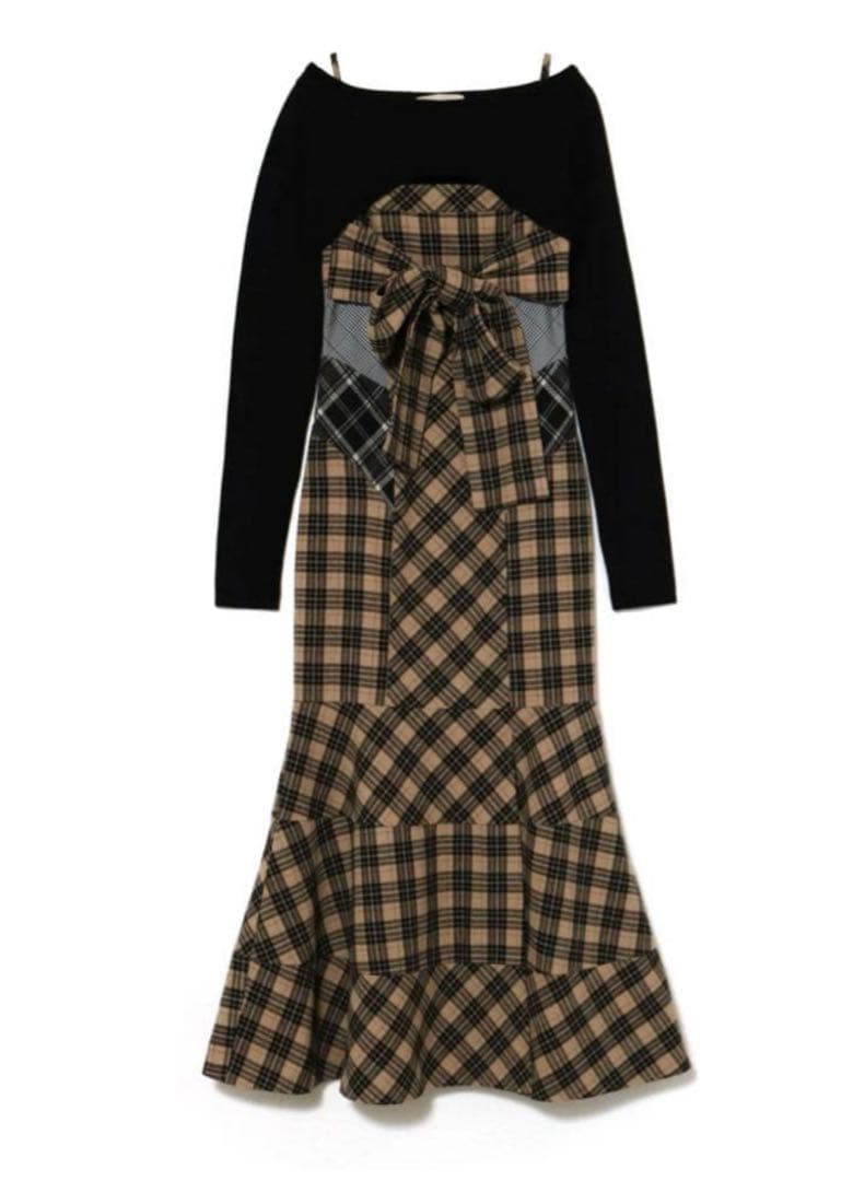 andmary juni check dress beige Mサイズ