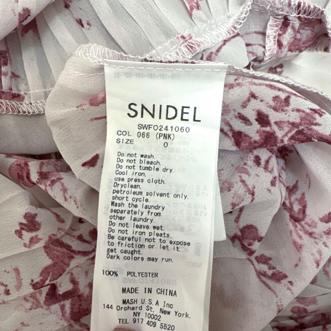 SNIDEL Sustainableフリルプリントワンピース ピンク 0サイズ