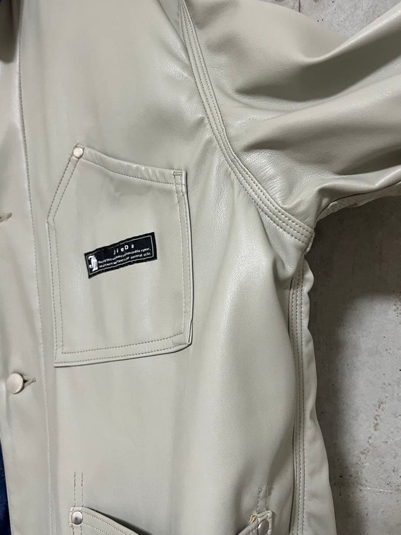 Jieda SWITCHING COVERALLS デニム/ホワイト