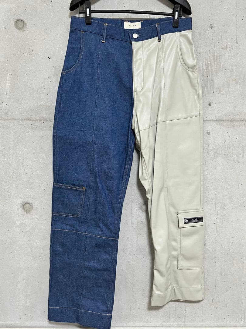 Jieda SWITCHING COVERALLS デニム/ホワイト