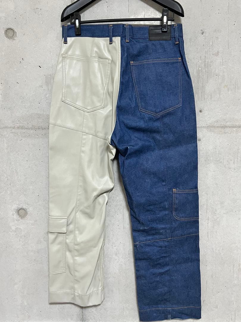 Jieda SWITCHING COVERALLS デニム/ホワイト