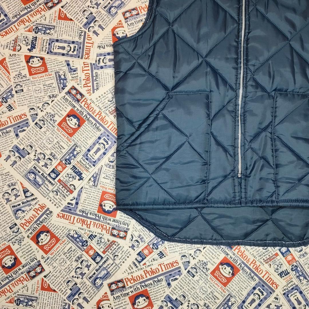 激レア 70s BIG SMITH 三角タグ キルティングベスト ネイビー M