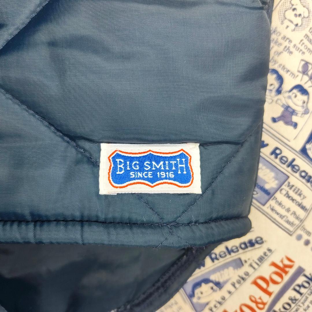 激レア 70s BIG SMITH 三角タグ キルティングベスト ネイビー M