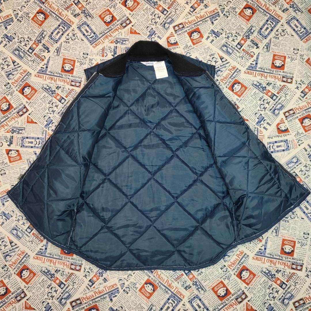 激レア 70s BIG SMITH 三角タグ キルティングベスト ネイビー M