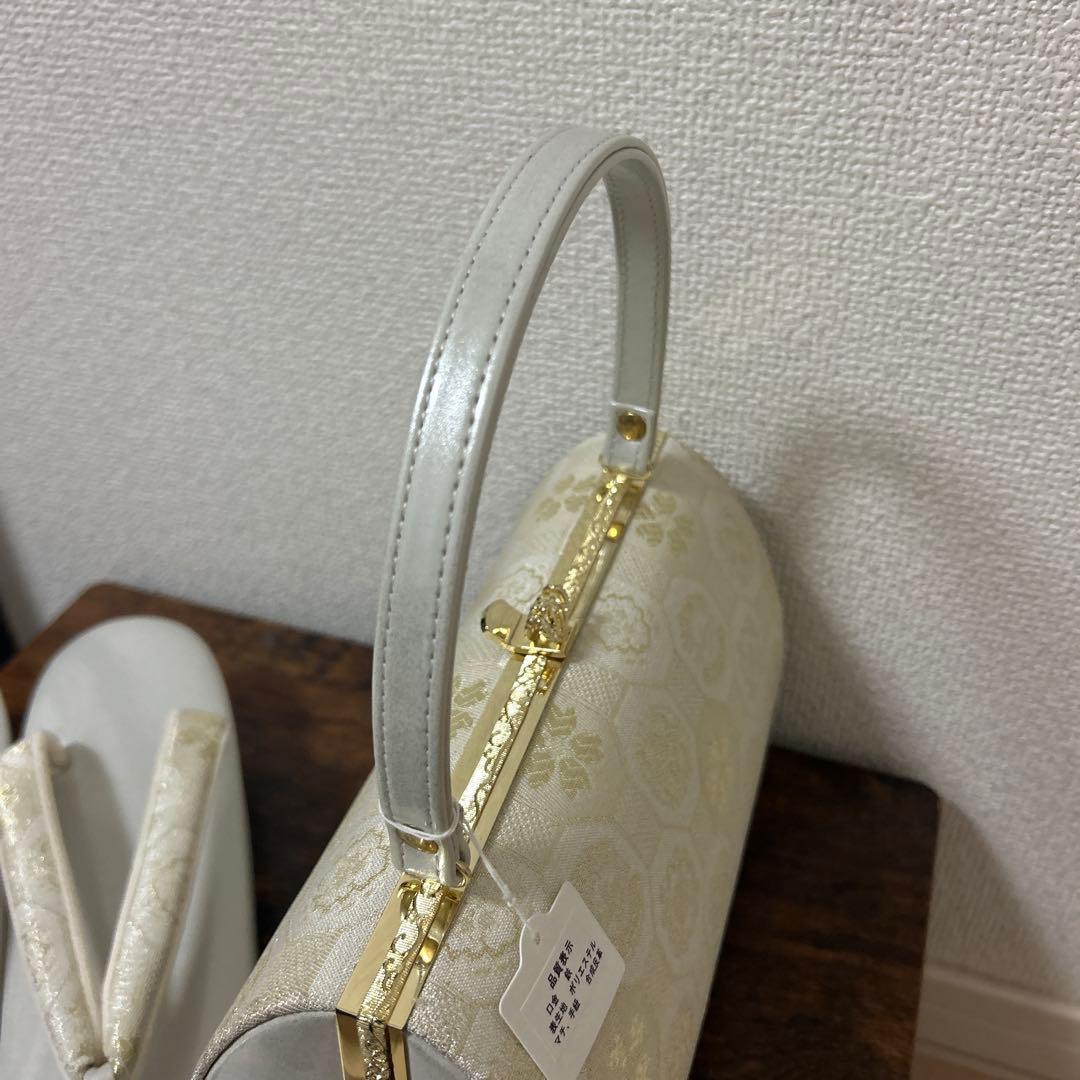 【新品未使用】草履バッグのセット　和装　シルバー系