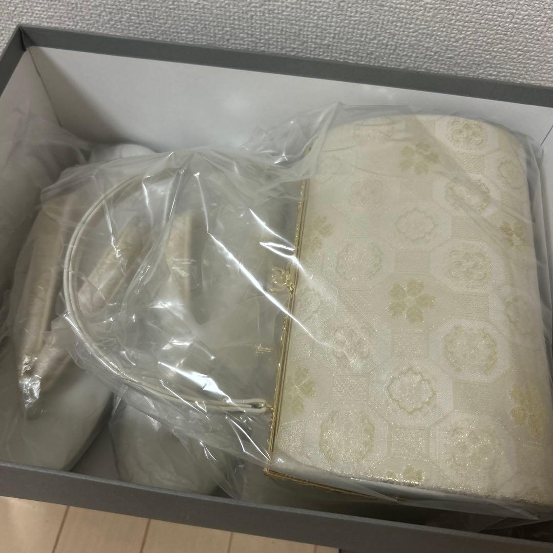 【新品未使用】草履バッグのセット　和装　シルバー系