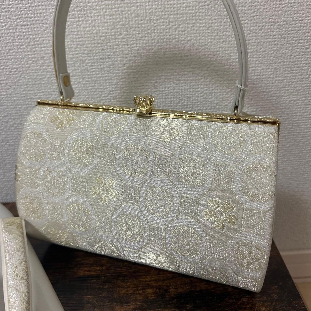 【新品未使用】草履バッグのセット　和装　シルバー系