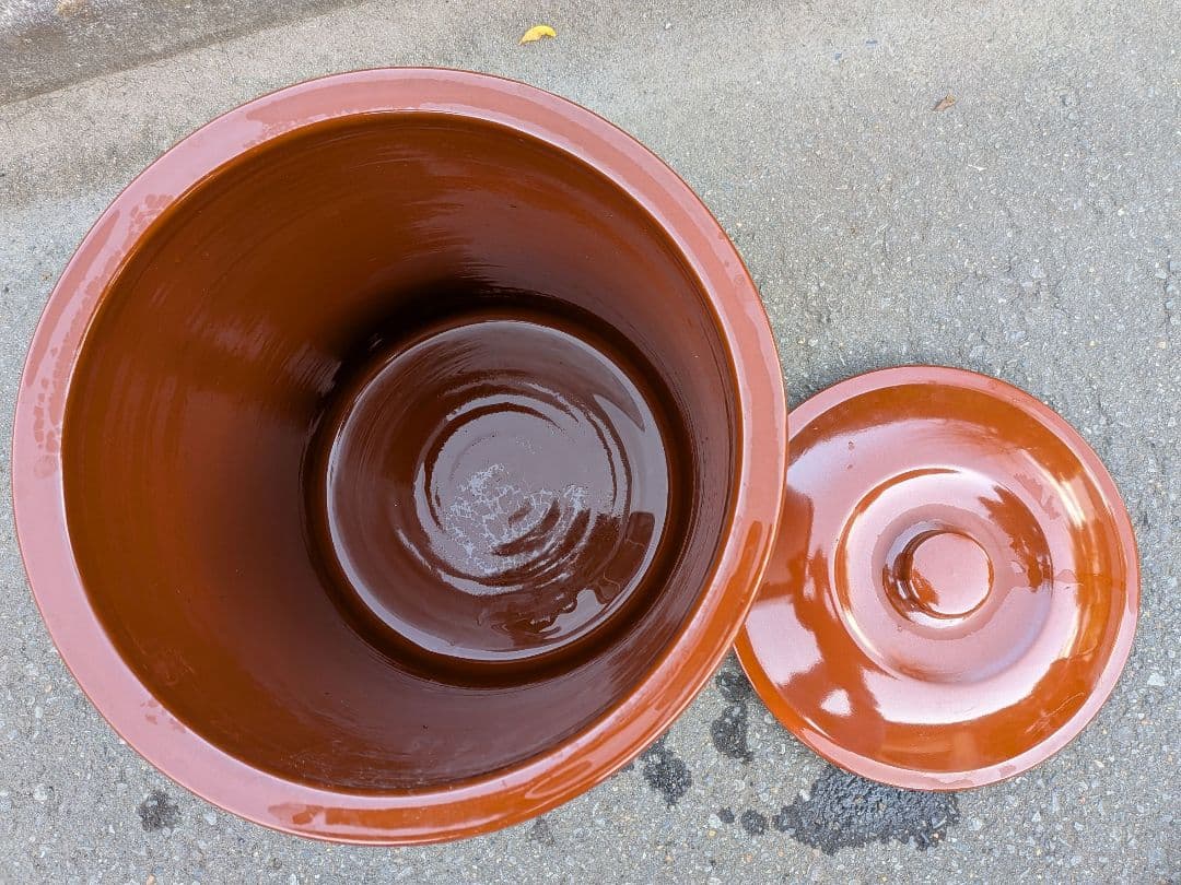久松窯 飲食物容器 切立 10号 蓋 8号 漬物壺 かめ 甕