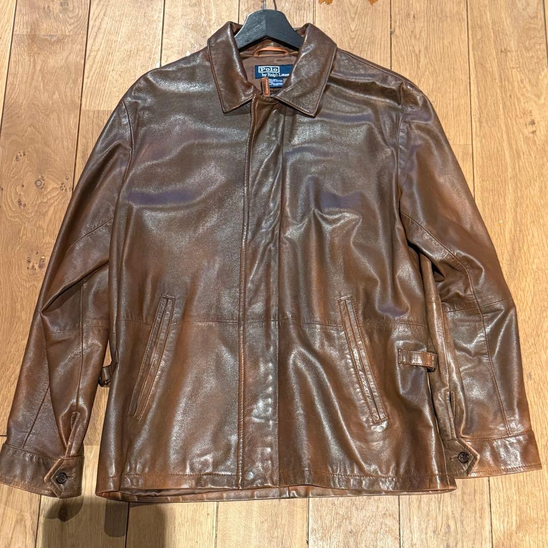 【スペシャル】POLO by Ralph Lauren本革レザージャケット 茶