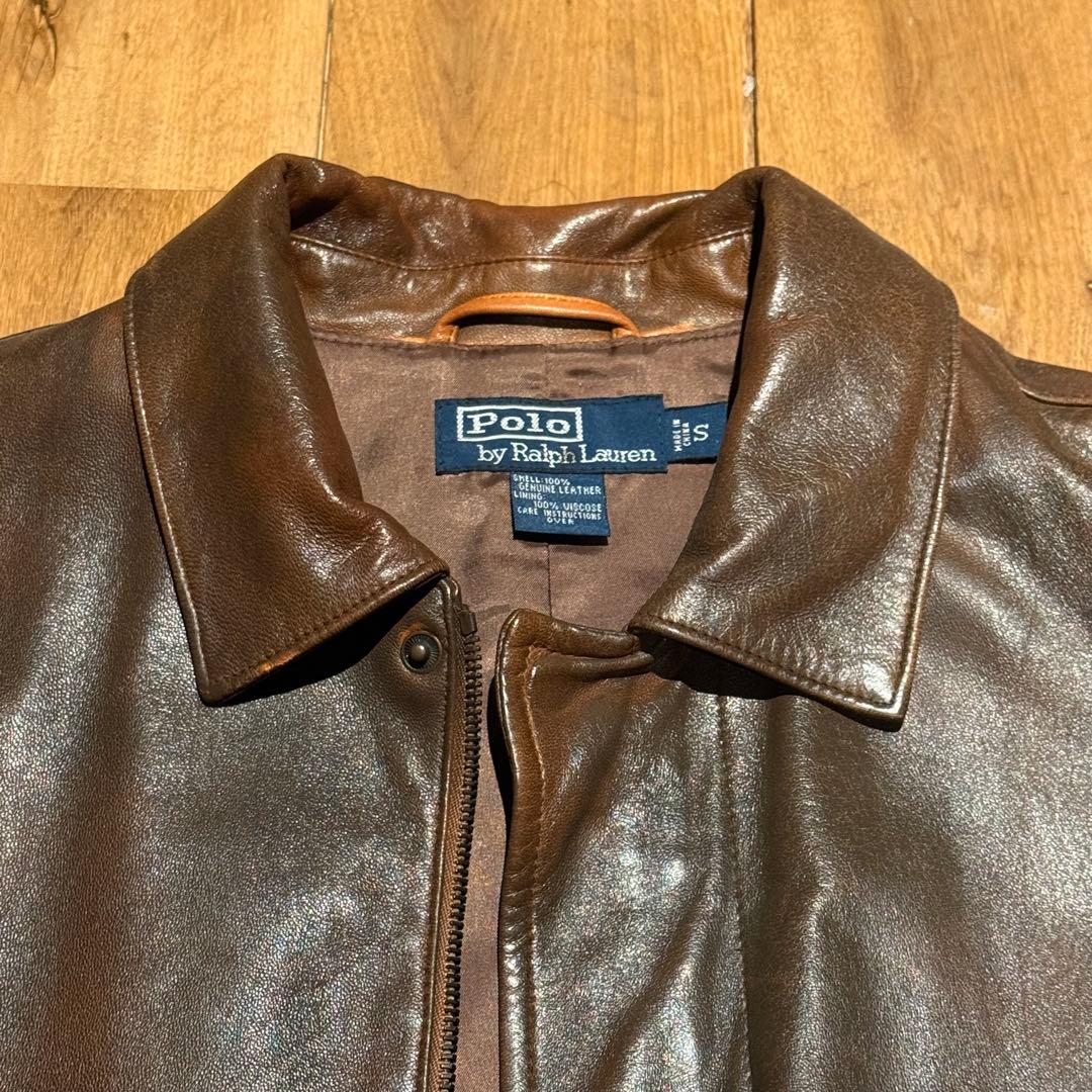 【スペシャル】POLO by Ralph Lauren本革レザージャケット 茶