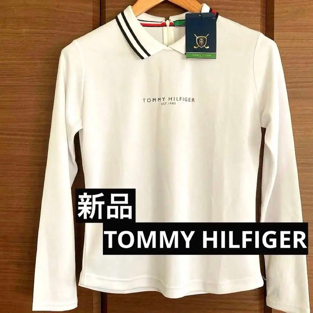 【新品】 長袖ポロシャツ バックファスナーM ホワイト