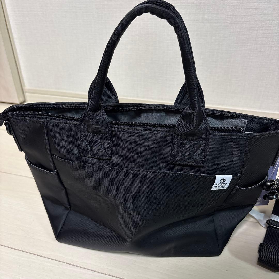 AVIREX ブラック トートバッグ 中型　ショルダー