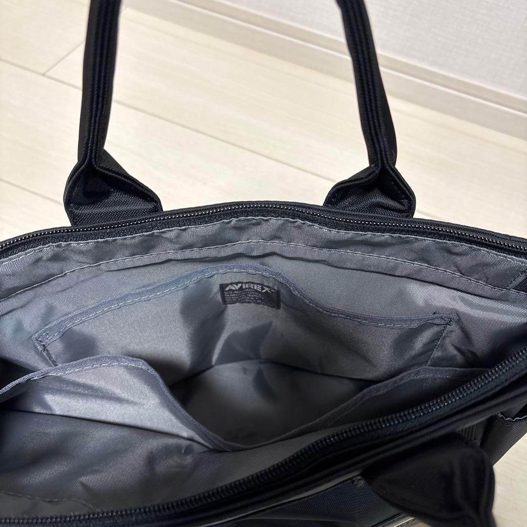 AVIREX ブラック トートバッグ 中型　ショルダー