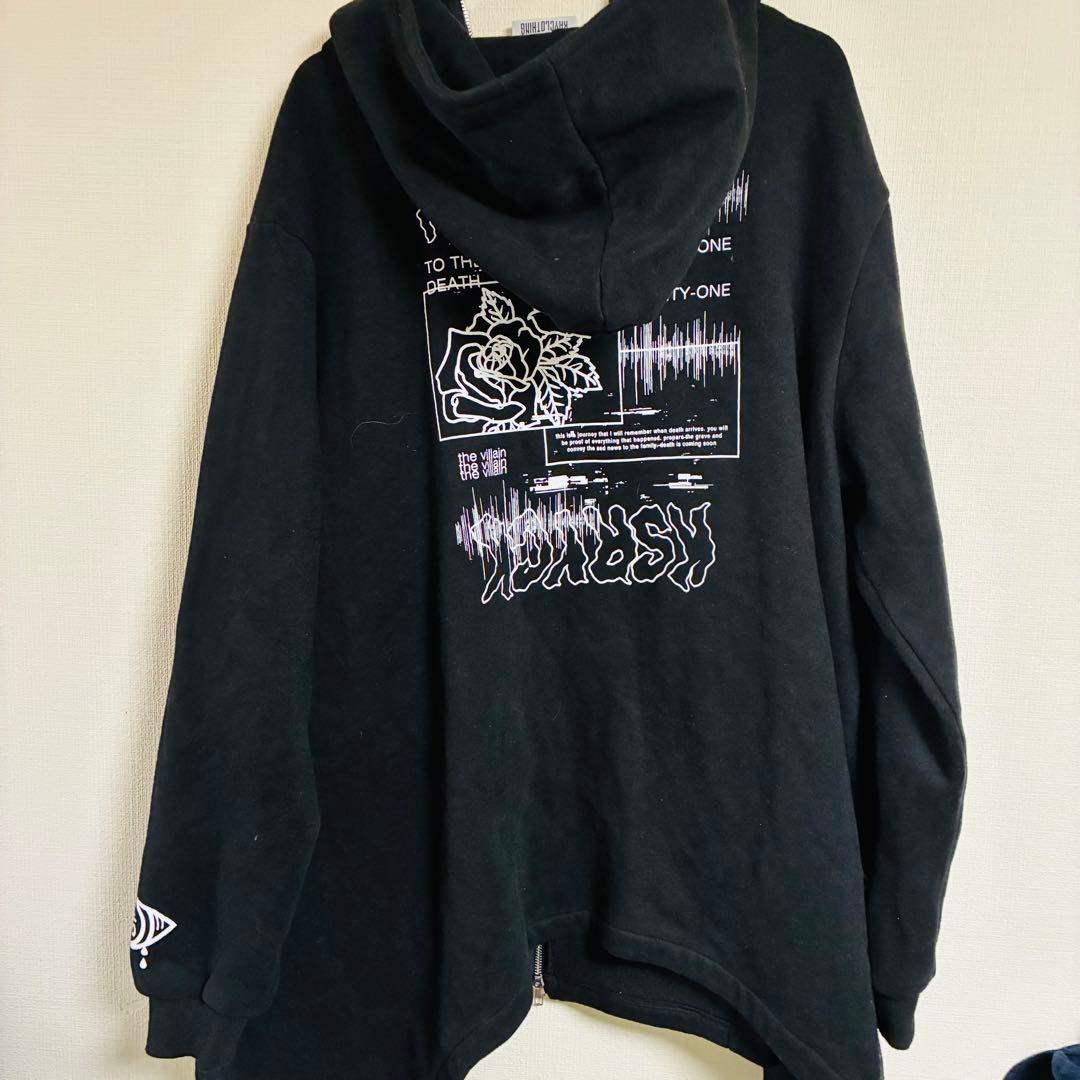 【地雷系】KRYCLOTHING ロングフロントジップパーカー フリーサイズ