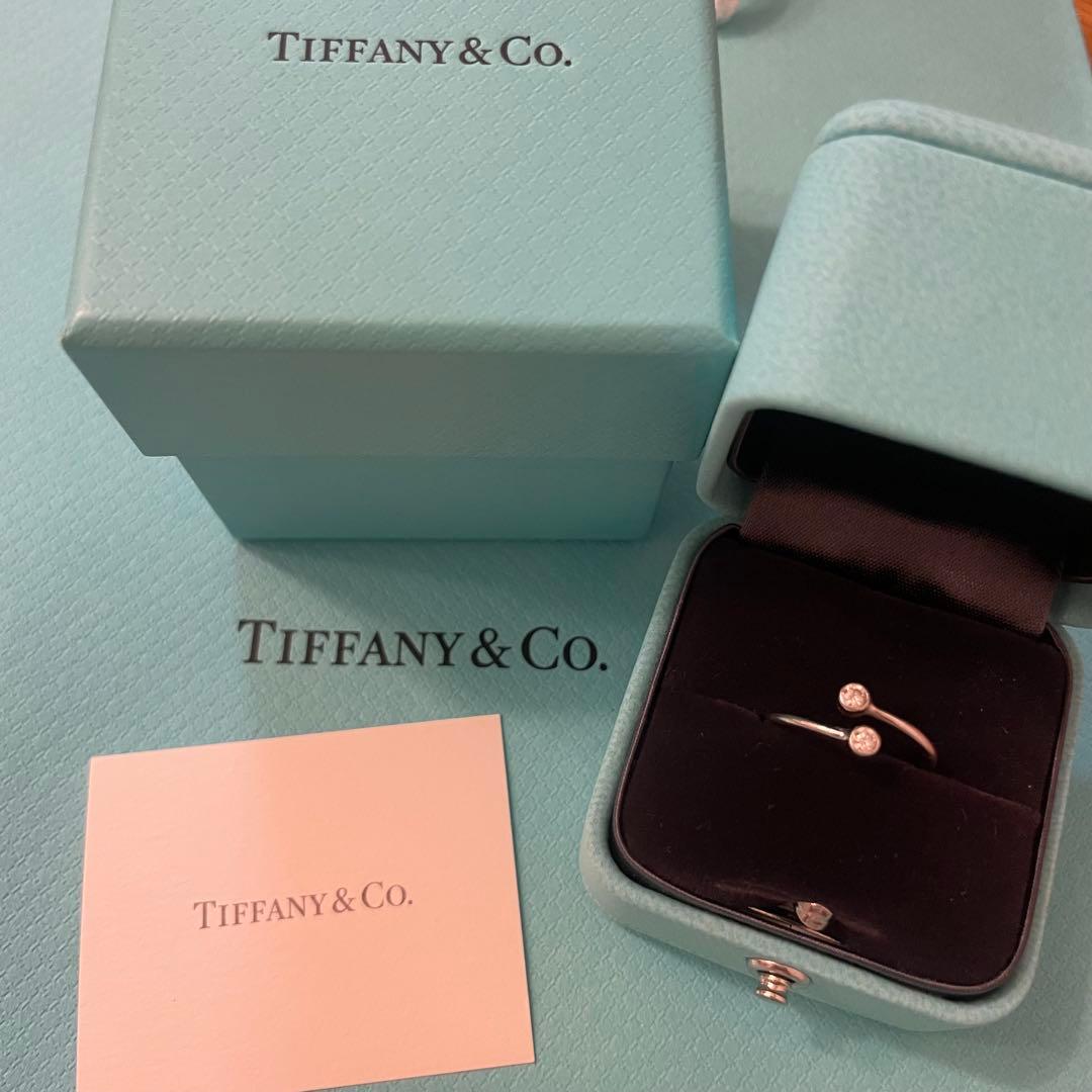 Tiffany & Co. ダイヤモンド フープ リング　プラチナ　7.5号