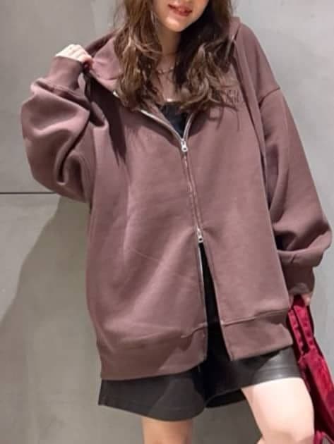 新作エンボスBIG　ZIPパーカー　ブラウン　FREE　6930円　UNISEX