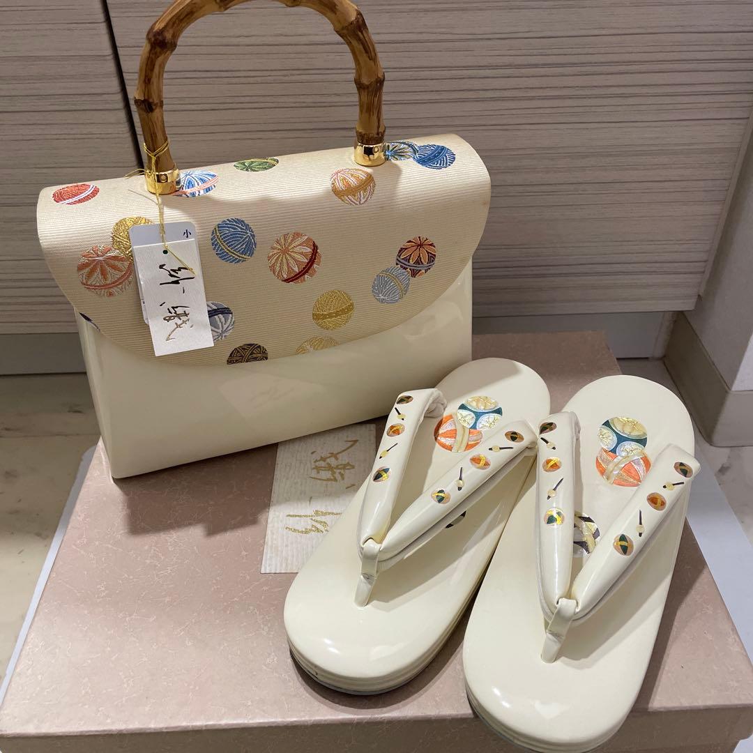 沙織　和装用バッグと下駄のセット