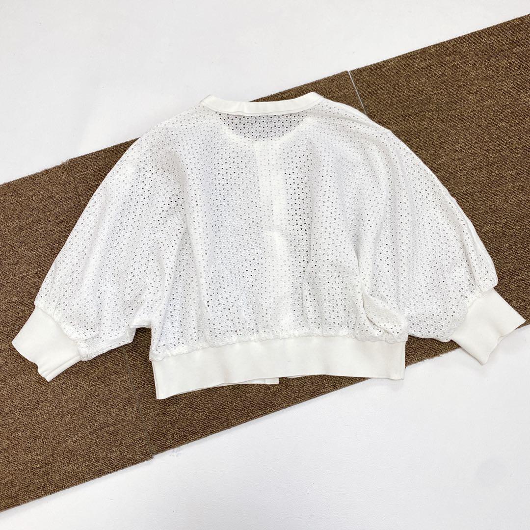 ランバンコレクション カットワーク 春夏アウター カーディガン 白 38