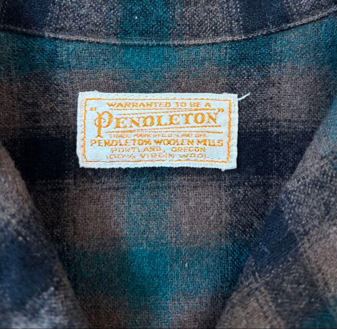 PENDELTON ペンドルトン　40s〜50s チェック　長袖　ウールシャツ