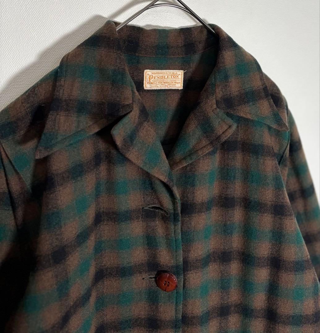 PENDELTON ペンドルトン　40s〜50s チェック　長袖　ウールシャツ
