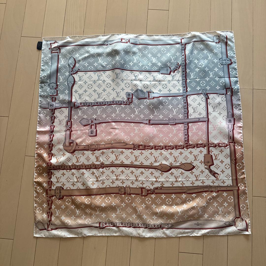 LOUIS VUITTON スカーフ ピンク グレー 箱付き