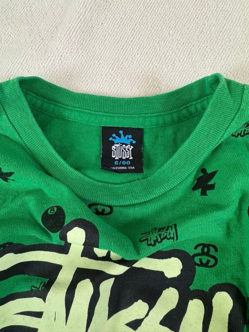 あつーーー　Stussy グリーン Tシャツ Sサイズ　90㎝　2点セット