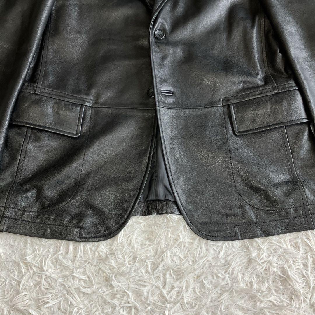 ◎美品 激レア MASTERY ラムレザーテーラード 2B L 黒 人気の本革1