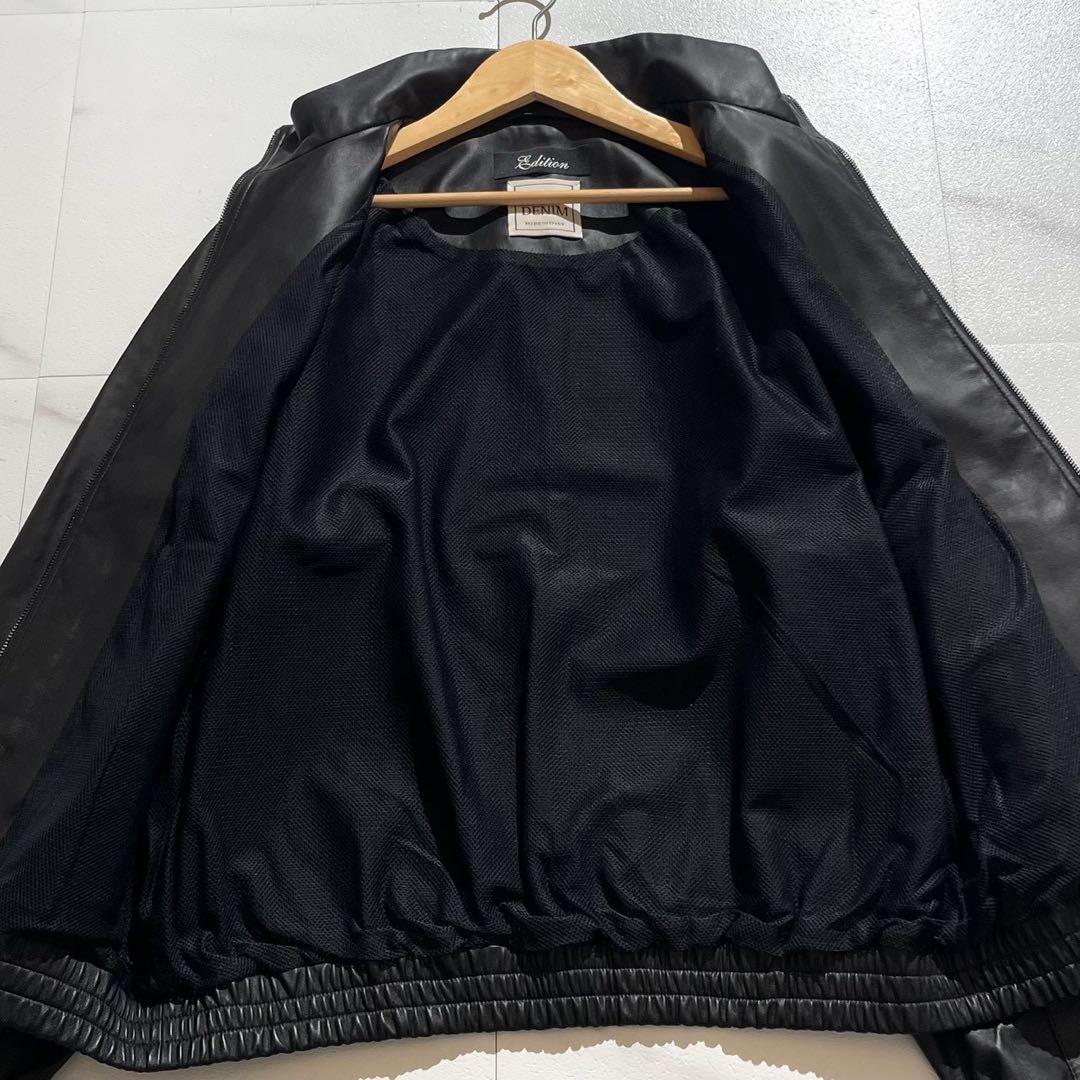 美品 24AW✨Edition × デニム社 羊革 シングルライダースジャケット