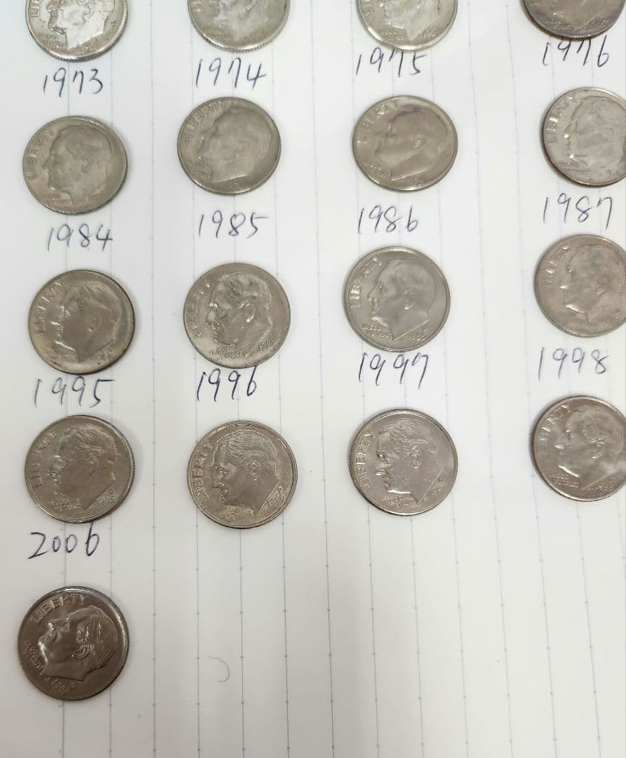 ケネディハーフダラー 1962-2005年アメリカ　ダイム銀貨