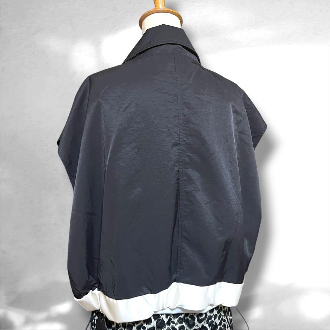 ♥️新品未使用♥️MICALLEMICALLE ブラックバイカラーダブルジップベスト