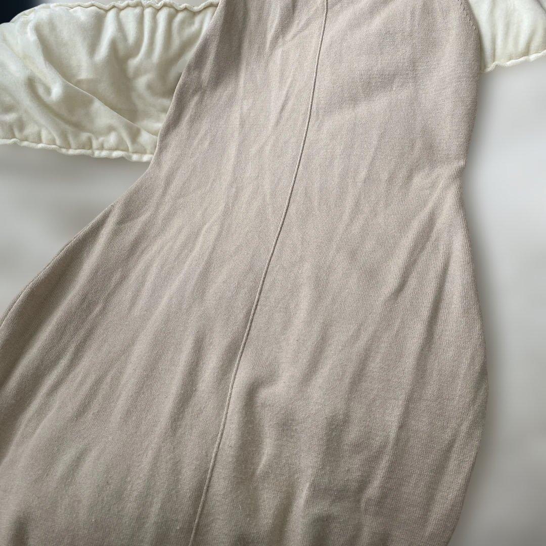 anauans オフショルレイヤードニットワンピース （BEIGE）
