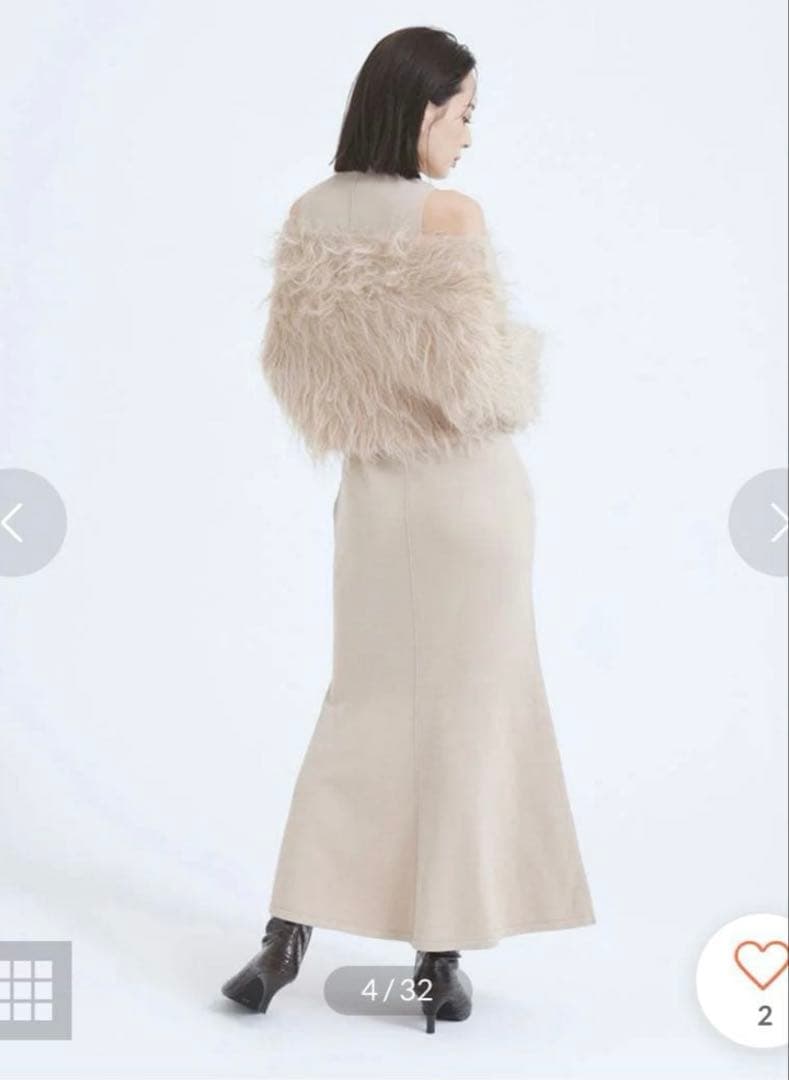 anauans オフショルレイヤードニットワンピース （BEIGE）