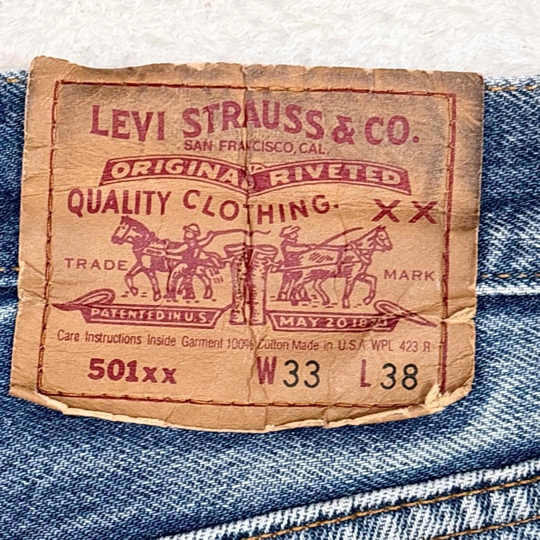 90s Levi's 501xx ヒゲ ハチノスW33 USA製 赤文字