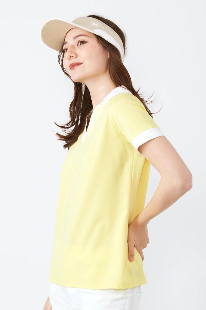 エムユースポーツ(M・U SPORTS) ゴルフシャツ 半袖 イエロー