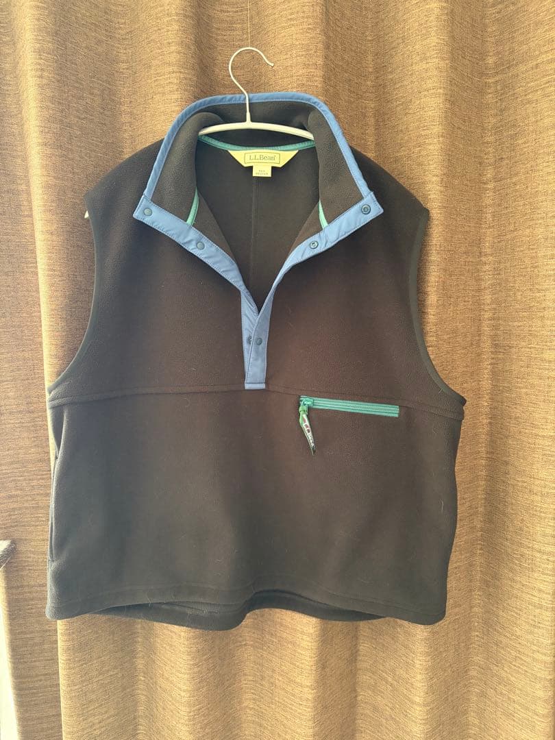 【本日のみ値下げ】　L.L.Bean フリースベスト MEDIUM 黒/青