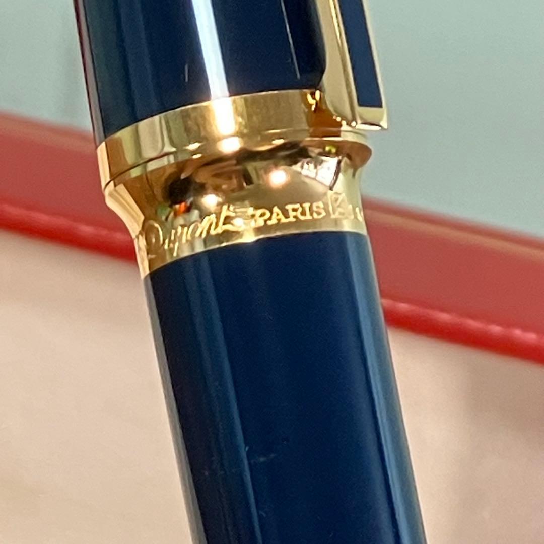 S.T. Dupont エステーデュポン　ボールペン　刻印入り　ネイビー