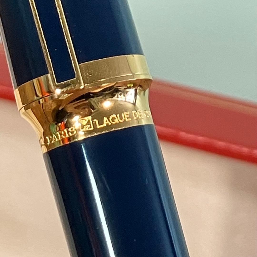 S.T. Dupont エステーデュポン　ボールペン　刻印入り　ネイビー
