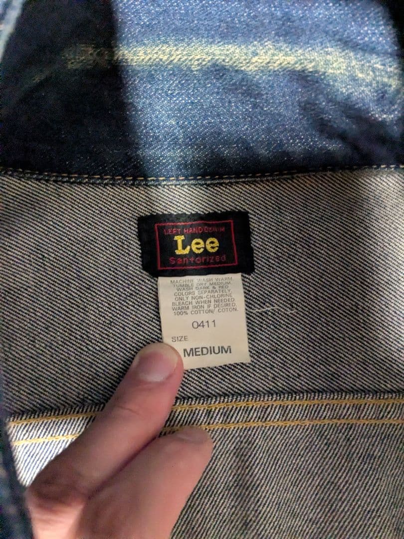 90ｓ Ｌｅｅ デニムジャケット Ｇジャン ヴィンテージ ネイビー Ｍ 丈短