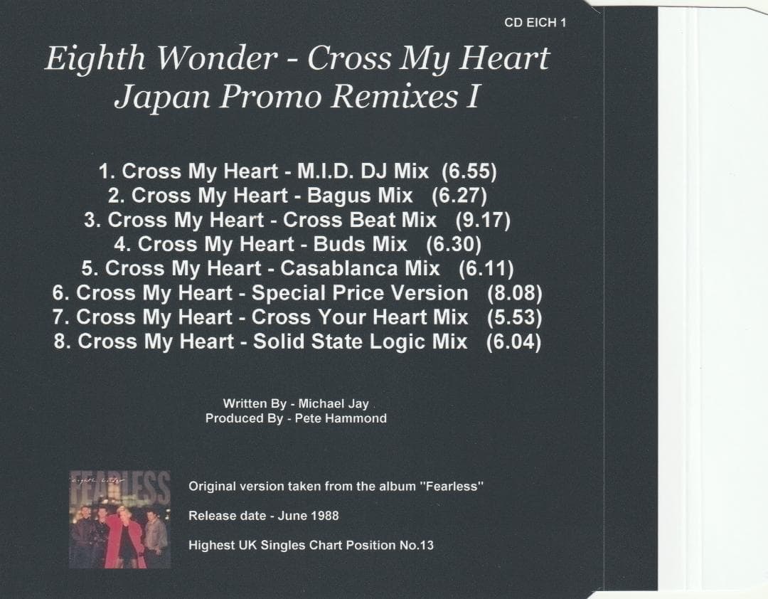 Eighth Wonder　Cross My Heart REMIXES　CD