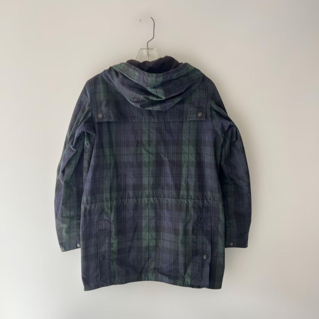 お値下げ！　美品　Barbourフーディチェックオイルドコート ブラックウォッチ