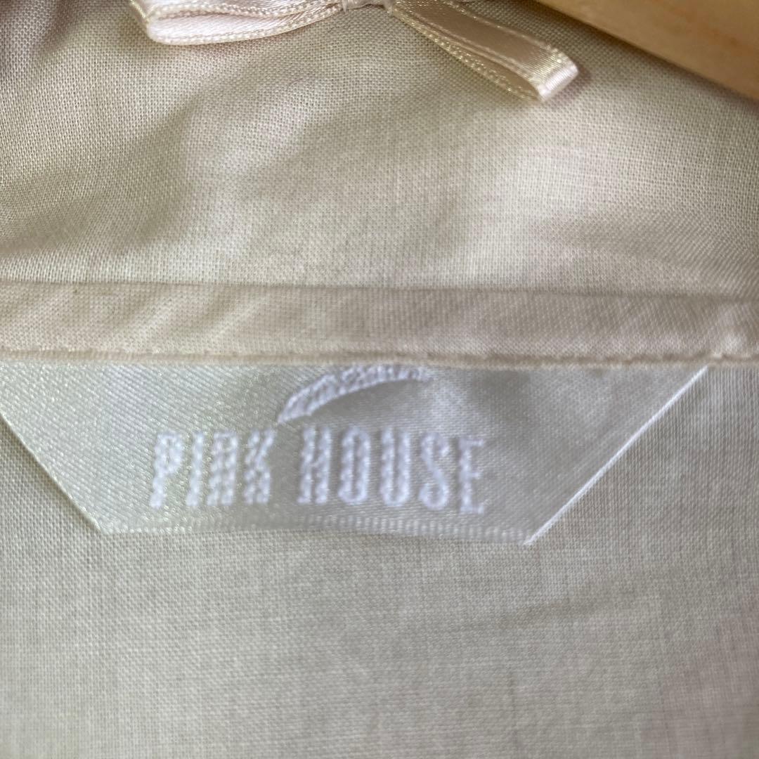 PINK HOUSE　ピコフリル　レース　リボン　綿　ブラウス
