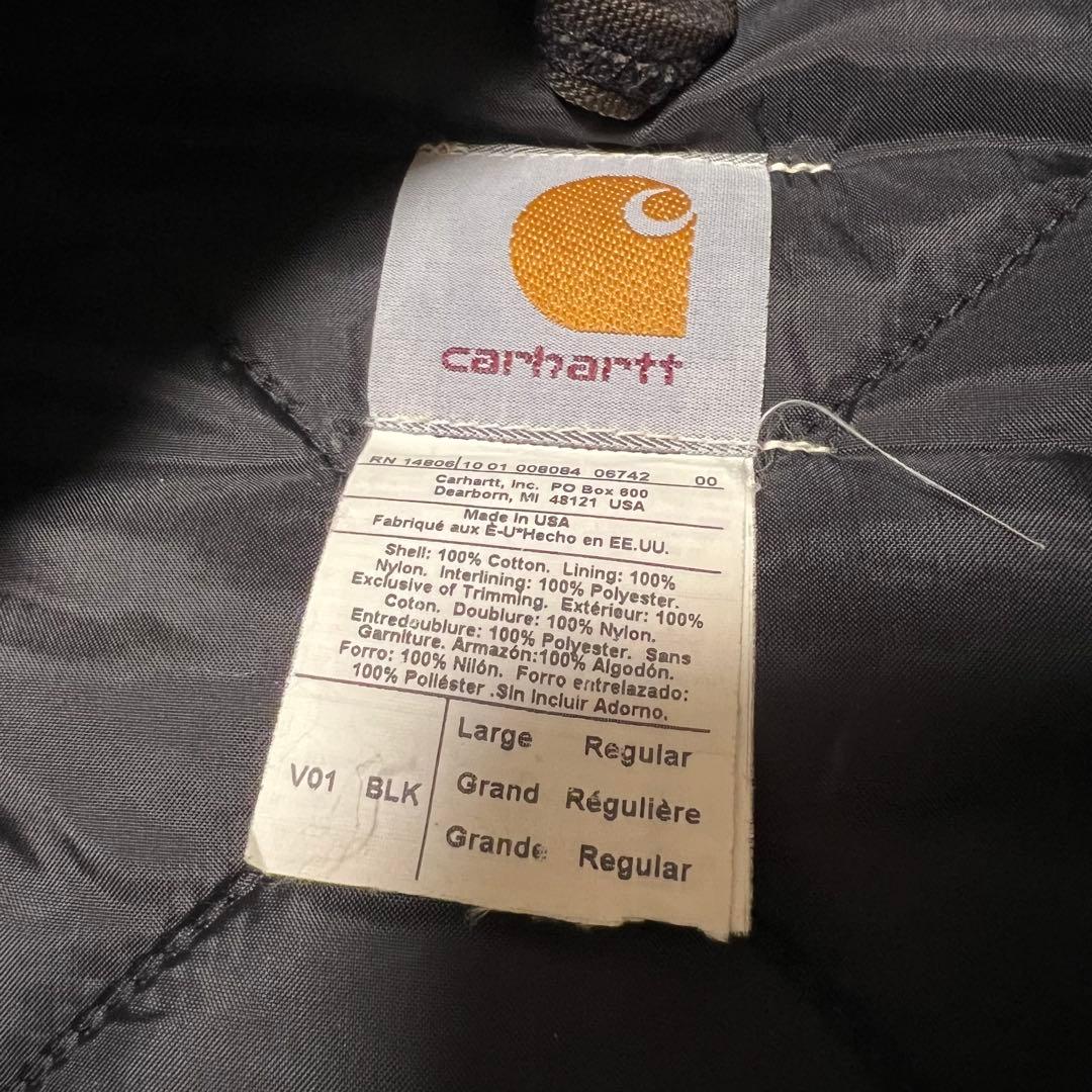 希少 Carhartt カーハート ダック地ベスト 企業物 刺繍 ブラック