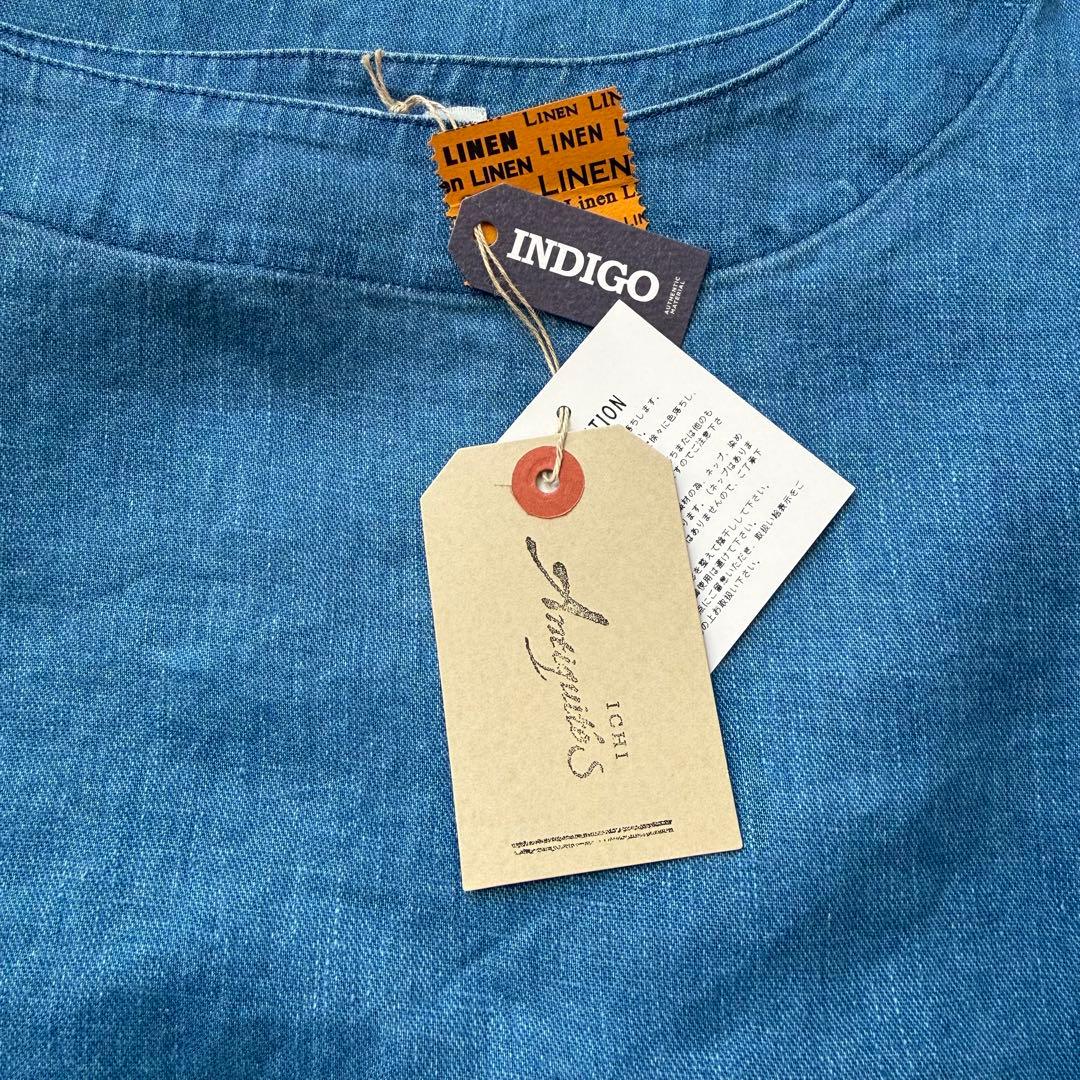 新品 イチアンティークス INDIGO Linen Denim Dress