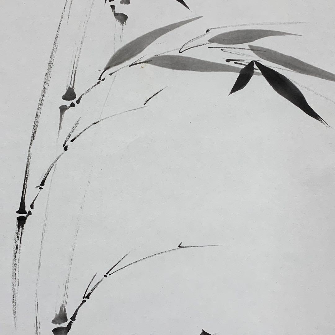 掛軸 笹 竹 紙箱 水墨画 7-15